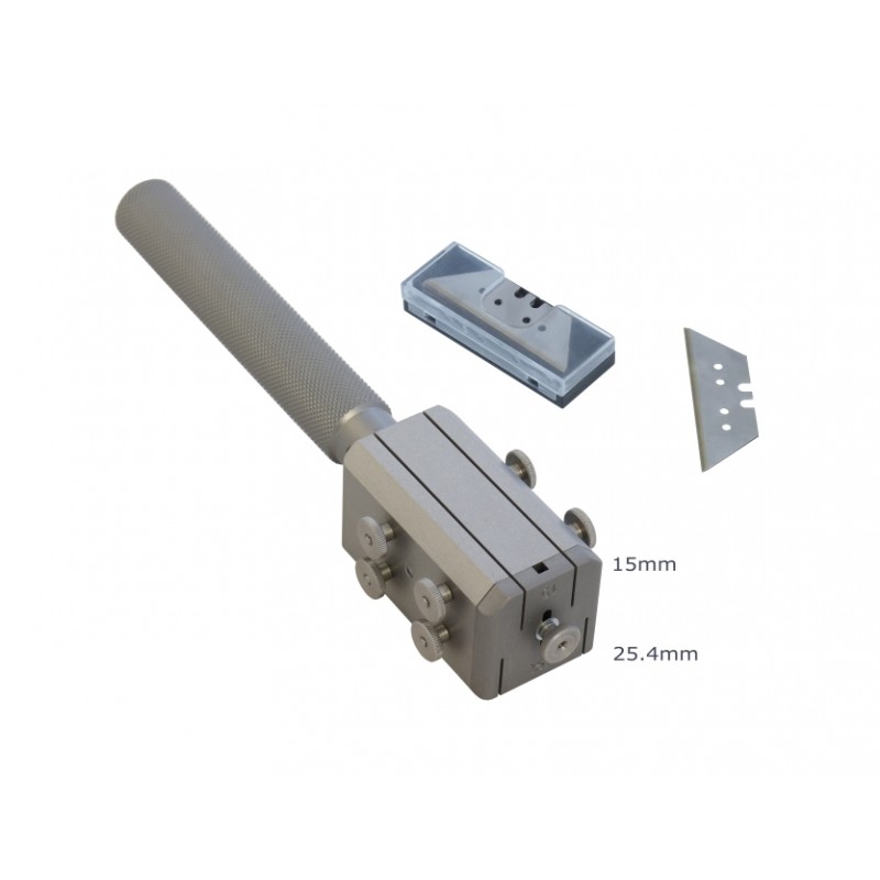 Double blade knife for peeltests Double blade knife for peeltests